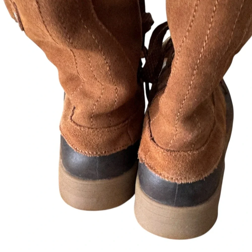 Baretraps Yardley Women 7.5 Brown Suede Faux Fur Winter Snow Boots Insulated